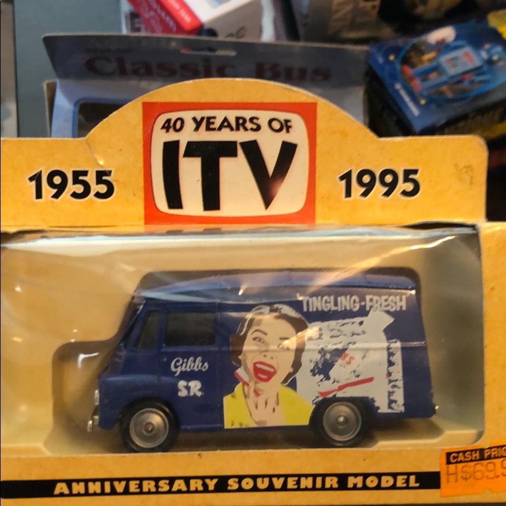 Vintage die cast ITV anniversary souvenir model.